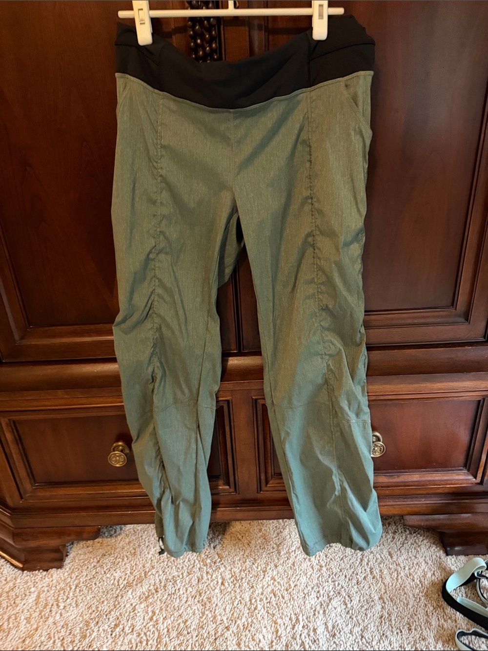 Lucy Olive Green Track Joggers with Black Waistband